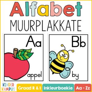 Alfabet Plakkate | Inkleurboekie | Lettertipe sonder lyne
