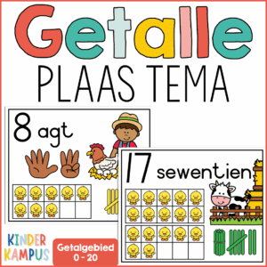 Plaas Tema Getal Plakkate 0–20 | Tienrame | Inkleurboek