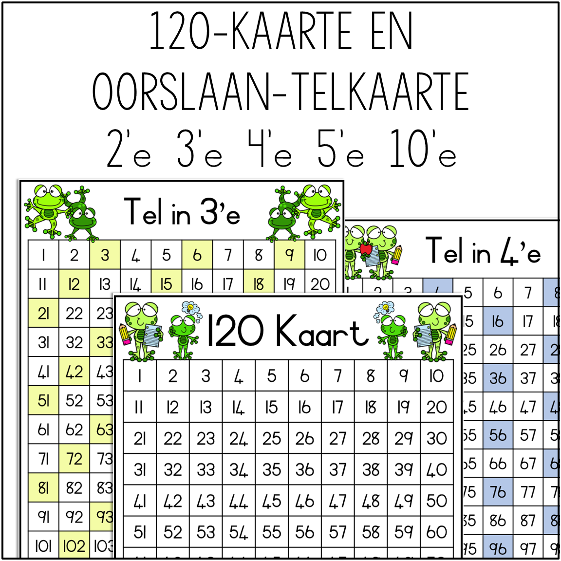120 Kaarte | Tel in 2e 3e 4e 5e en 10e | Padda Tema 120 Blok - Image 2